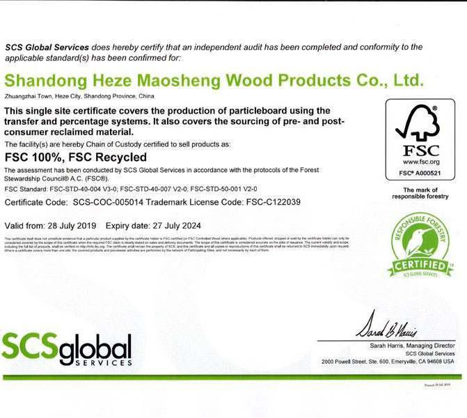 Shandong Heze Maosheng Wood Products Co. Ltd.